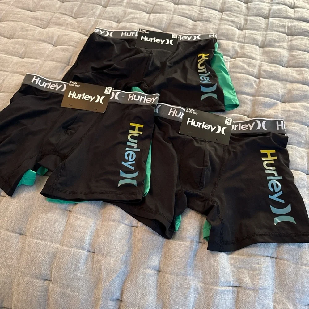 Hurley Men's Black and Green Boxer Briefs Set - Picture 2 of 3